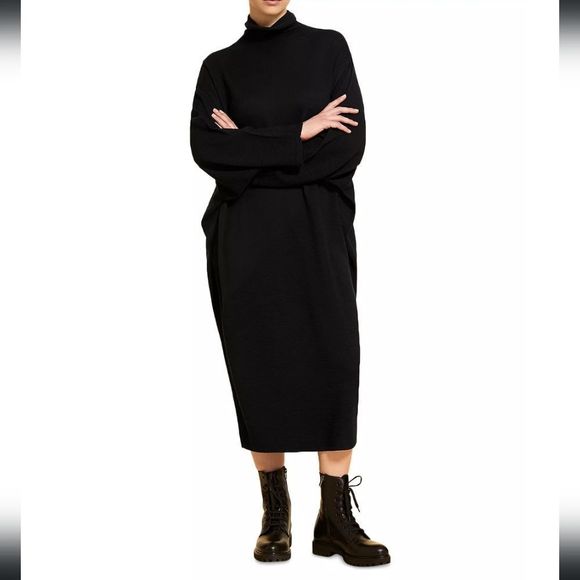 Marina Rinaldi Black Midi Dress - Picture 1 of 16